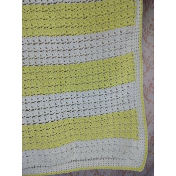 Handmade Knitted/Crocheted Striped Baby Blanket - Picture 11 of 12